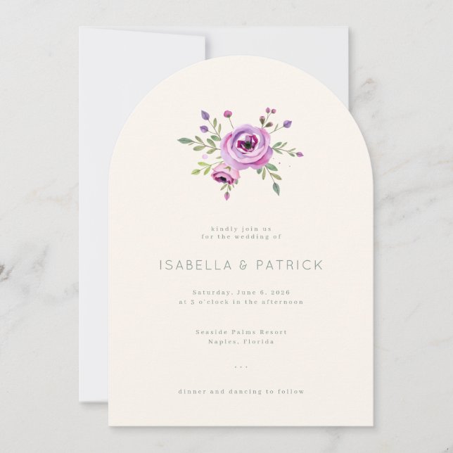 Elegant Floral Wedding Invitation (Front)