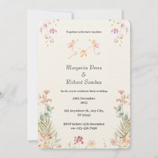 Elegant Floral Wedding Invitation 