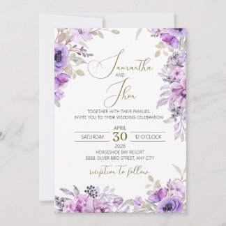 Elegant Floral Wedding Invitation