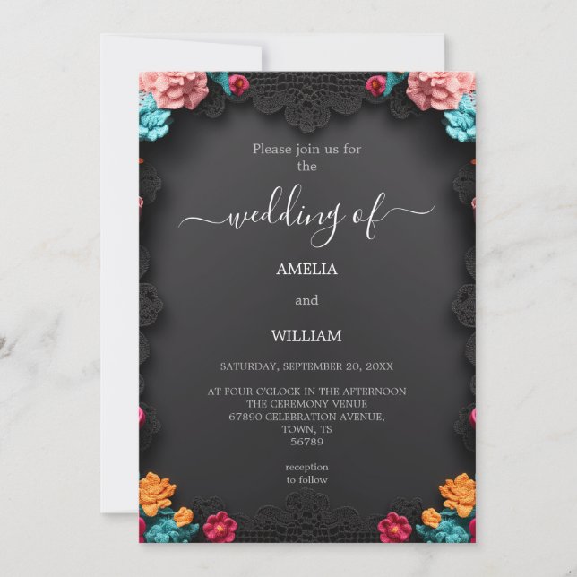 Elegant Floral Wedding Invitation (Front)