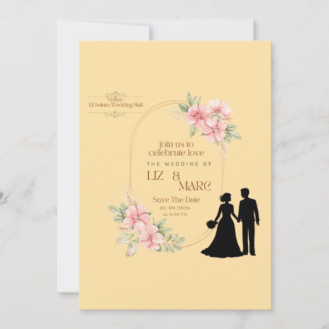 Elegant Floral Wedding Invitation (Front)