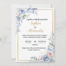 Elegant Floral Wedding Invitation
