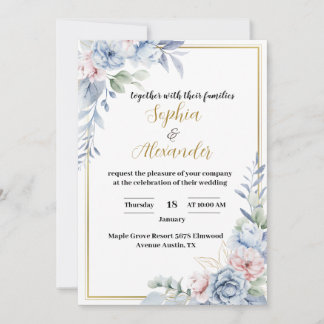 Elegant Floral Wedding Invitation