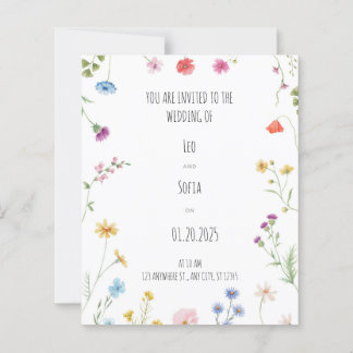 Elegant Floral Wedding Invitation
