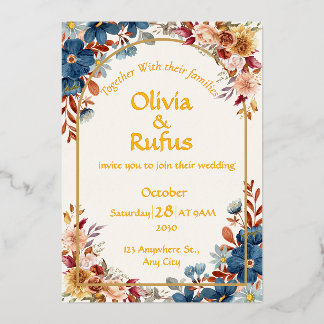 Elegant Floral Wedding Invitation