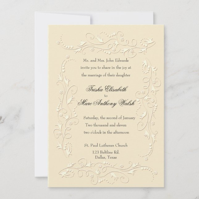 Elegant Floral Wedding Invitation (Front)