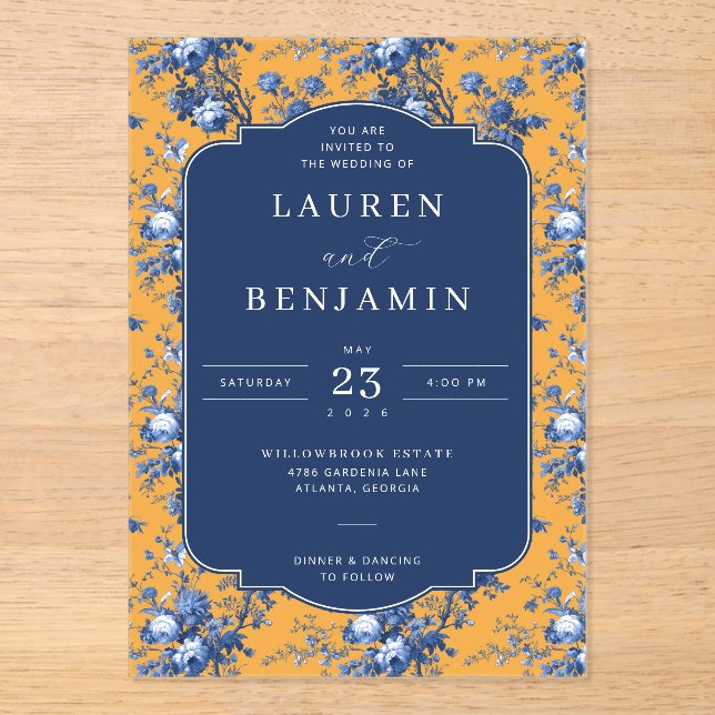 Elegant Floral Wedding Invitation (Front)