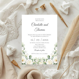 Elegant Floral Wedding Invitation