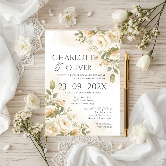 Elegant Floral Wedding Invitation (Creator Uploaded)