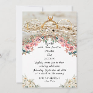 Elegant floral Wedding Invitation
