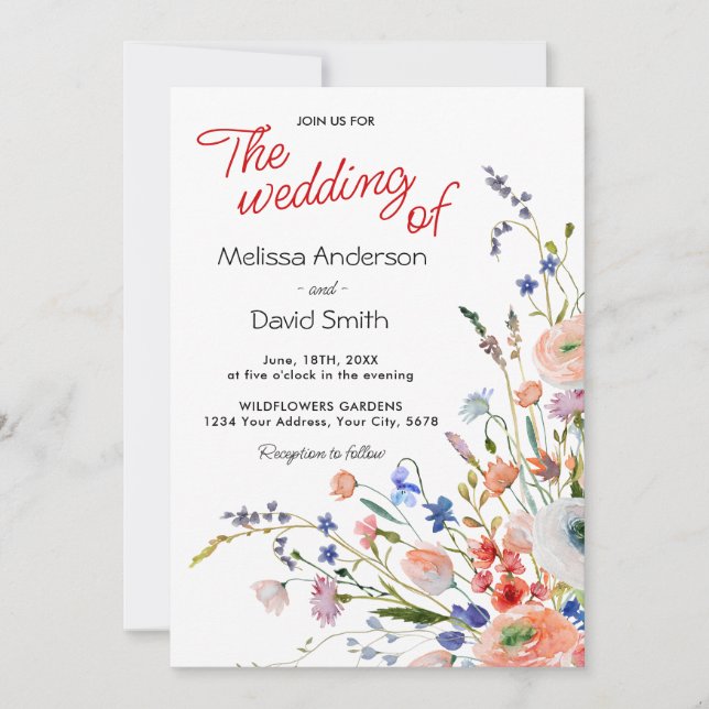 Elegant Floral Wedding Invitation (Front)