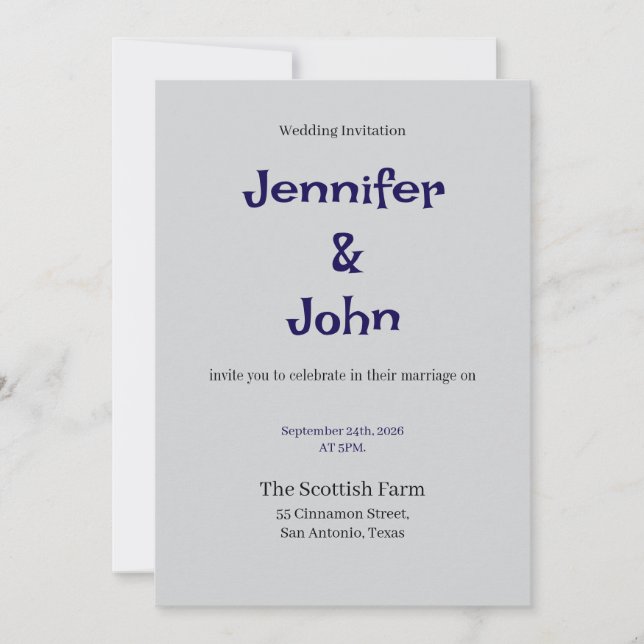 Elegant Floral Wedding Invitation (Front)