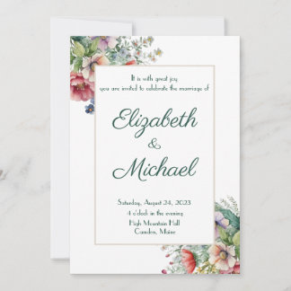Elegant Floral Wedding Invitation