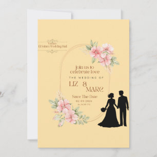 Elegant Floral Wedding Invitation 