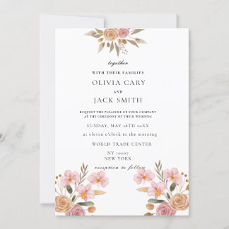 Elegant Floral Wedding Invitation