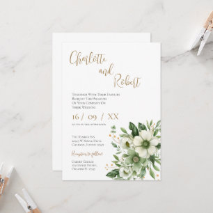 Elegant Floral Wedding Invitation