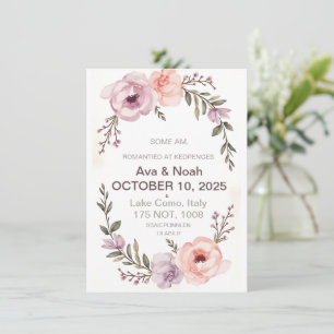 Elegant Floral Wedding Invitation Blush