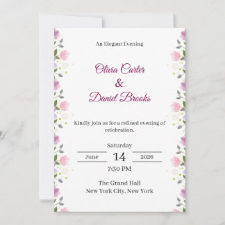 Elegant Floral Wedding Invitation Card