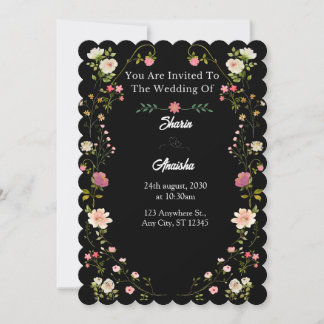 Elegant Floral Wedding Invitation Card