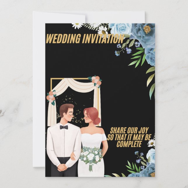 Elegant Floral Wedding Invitation Card (Front)