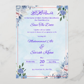 Elegant Floral Wedding Invitation Card