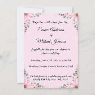 Elegant Floral Wedding Invitation   Customisable
