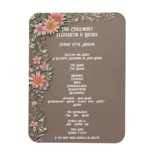 Elegant Floral Wedding Invitation Customisable Magnet