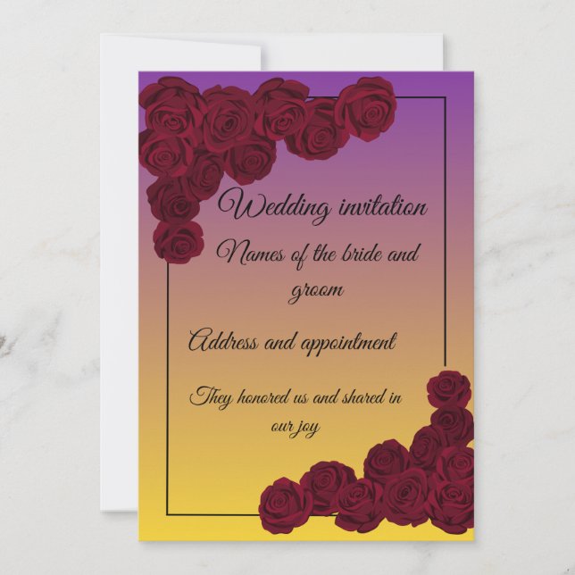 Elegant Floral Wedding Invitation Design (Front)