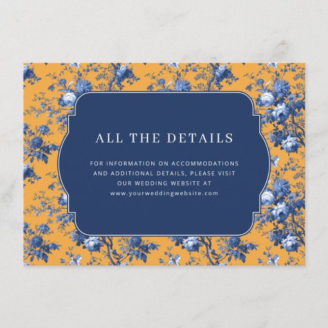 Elegant Floral Wedding Invitation Detail (Front)