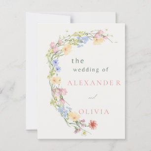 Elegant Floral Wedding Invitation-Digital Download Postcard