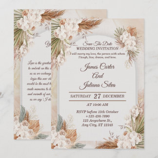 Elegant Floral Wedding Invitation Modern card
