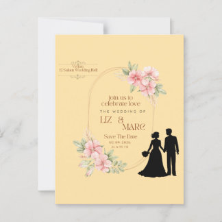 Elegant Floral Wedding Invitation  Postcard