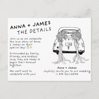 Elegant Floral Wedding Invitation Postcard