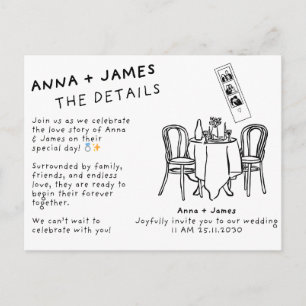Elegant Floral Wedding Invitation Postcard