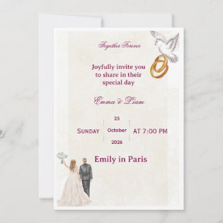 Elegant Floral Wedding Invitation | RomaInvitation
