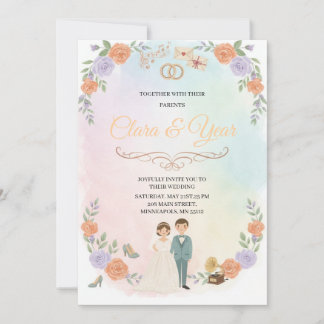 Elegant Floral Wedding Invitation | Romantic Garde