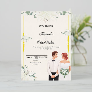 Elegant Floral Wedding Invitation | Save the Date