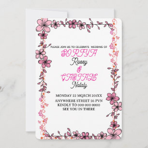 Elegant Floral Wedding Invitation Suite printable 