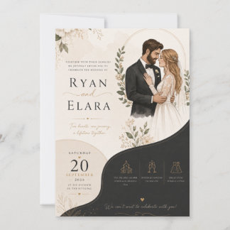 Elegant Floral Wedding Invitation Template