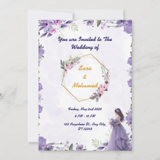 Elegant Floral Wedding Invitation Template 