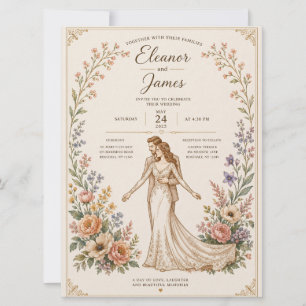Elegant Floral Wedding Invitation Template