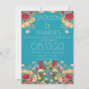 Elegant Floral Wedding Invitation Vintage Botani