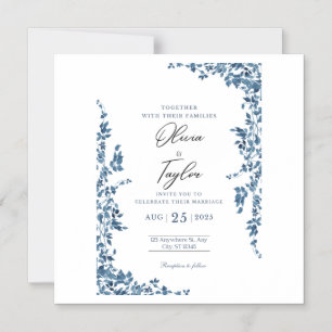 Elegant Floral Wedding Invitation with Gold