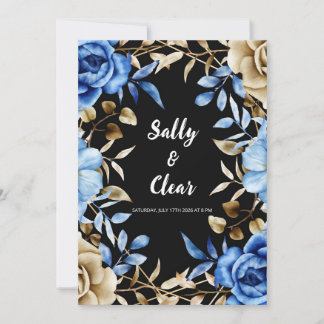 Elegant Floral Wedding Invitation with Roses