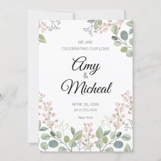 Elegant Floral Wedding Invitations Card