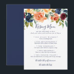 Elegant Floral Wedding Kissing Menu Game Card<br><div class="desc">This elegant floral wedding kissing menu game card is perfect for a modern wedding reception. The design features neatly hand-drawn bouquets of pink,  blush,  yellow,  burgundy,  red,  indigo flowers and green foliage,  inspiring natural beauty.</div>