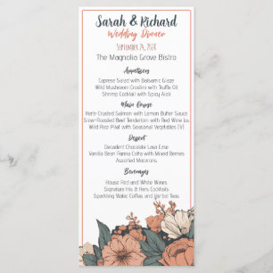 Elegant Floral Wedding Menu