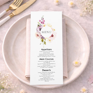 Elegant Floral Wedding Menu Invitation