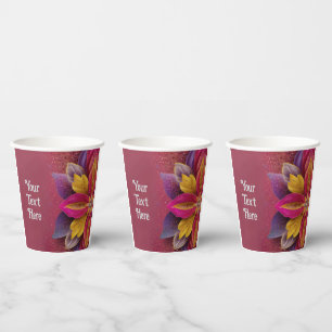 Elegant Floral Wedding  Paper Cups
