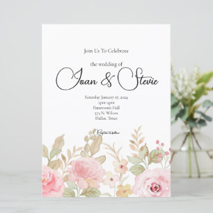 Elegant Floral Wedding Personalised  Invitation